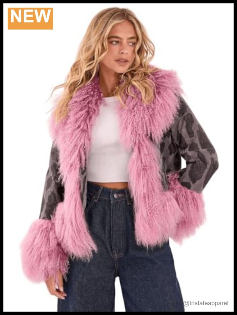 Real Suede Leopard Shearling Jacket